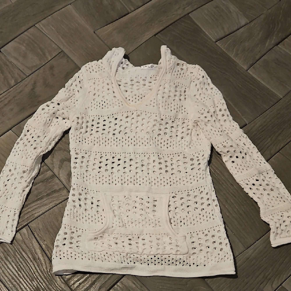 VENUS White Crochet Knit Top